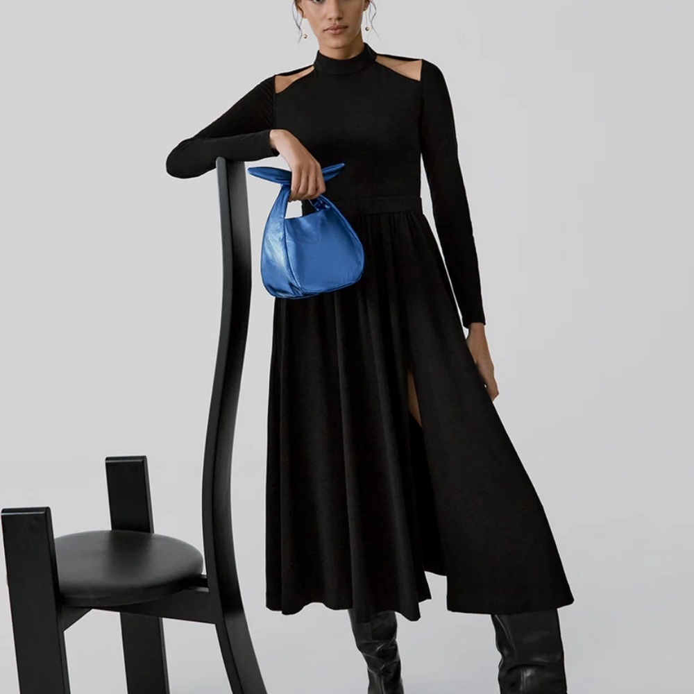 Cuyana Open Back Mock Neck Dress